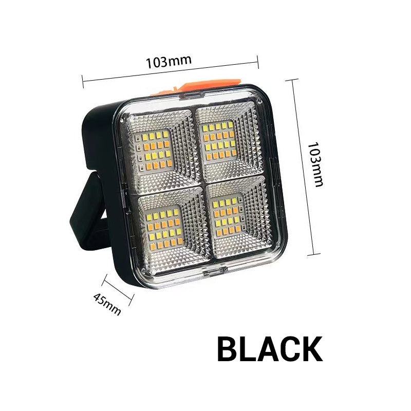 🏕️ Indispensable pour le camping, le bricolage et les urgences ! Lampe de travail solaire – 4 modes d’éclairage, un seul outil 🏕️