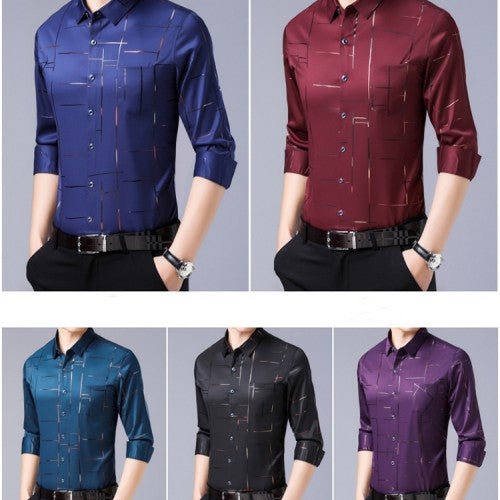 📢📢60% DE RÉDUCTION !! ⏰Chemise à manches longues anti-repassage de haute qualité pour hommes