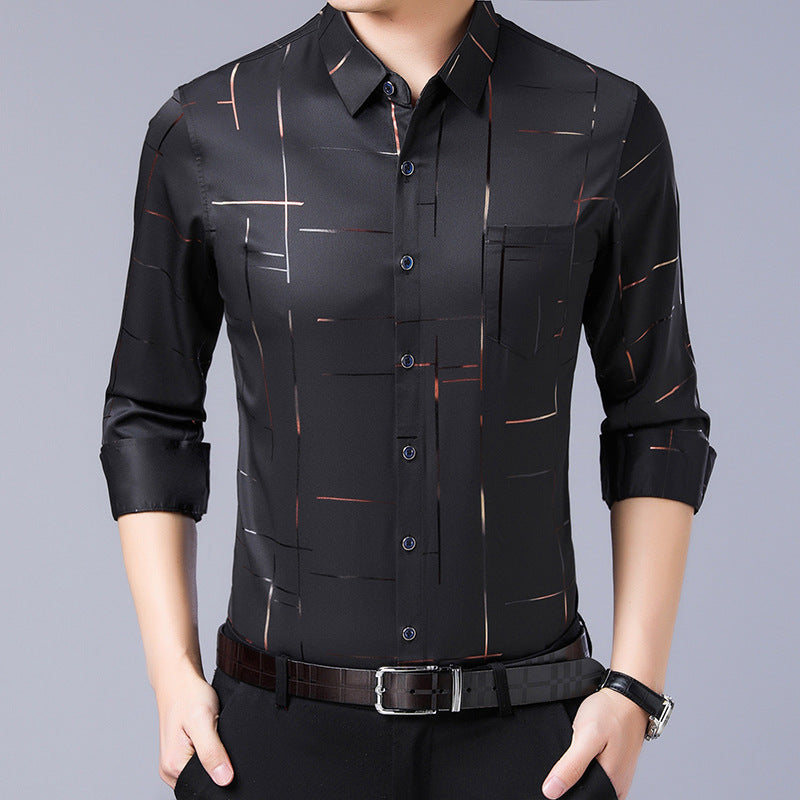 📢📢60% DE RÉDUCTION !! ⏰Chemise à manches longues anti-repassage de haute qualité pour hommes