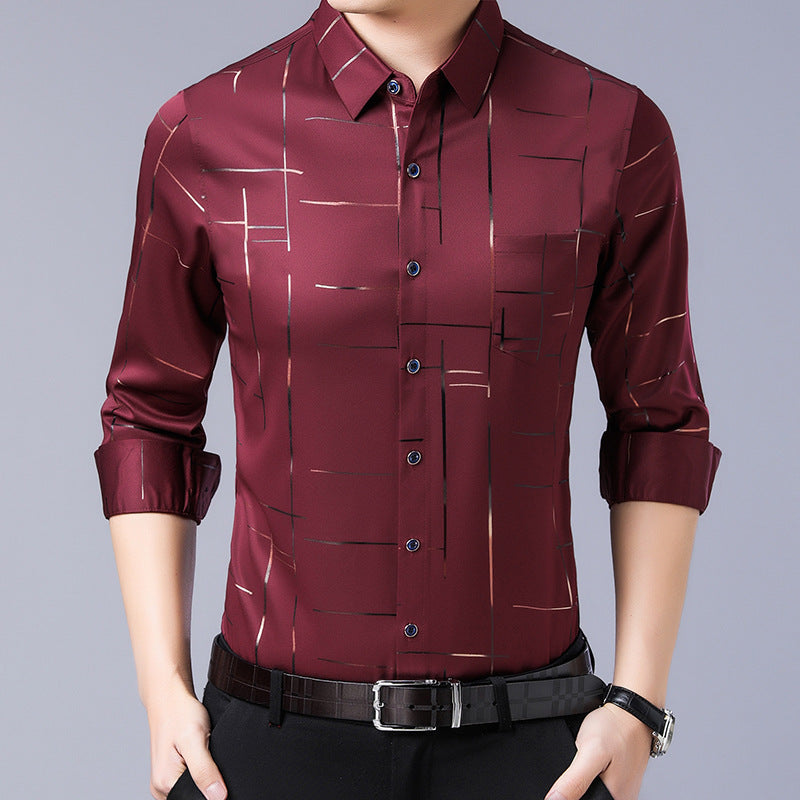 📢📢60% DE RÉDUCTION !! ⏰Chemise à manches longues anti-repassage de haute qualité pour hommes