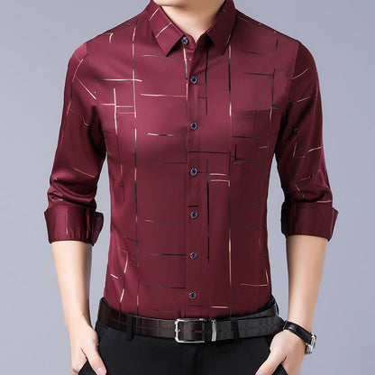 📢📢60% DE RÉDUCTION !! ⏰Chemise à manches longues anti-repassage de haute qualité pour hommes