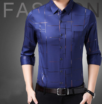 📢📢60% DE RÉDUCTION !! ⏰Chemise à manches longues anti-repassage de haute qualité pour hommes