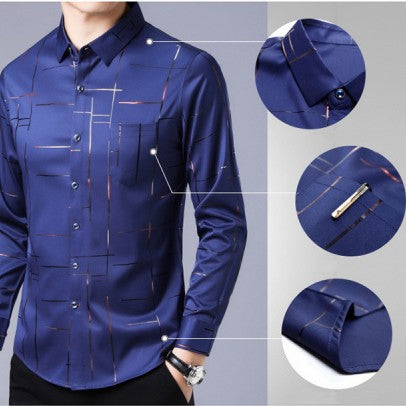 📢📢60% DE RÉDUCTION !! ⏰Chemise à manches longues anti-repassage de haute qualité pour hommes