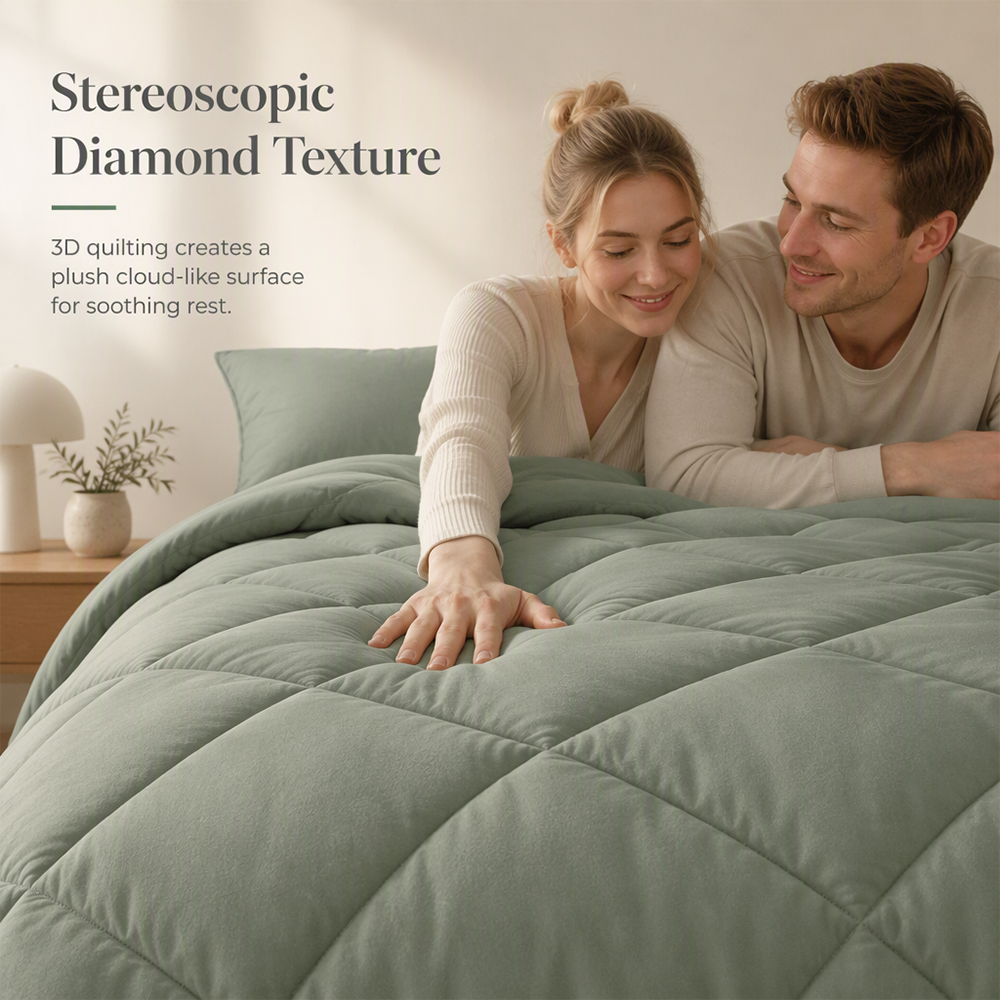 ⏳Time-Limited Special⏰3-Piece Quilted Comforter Set with Shams
