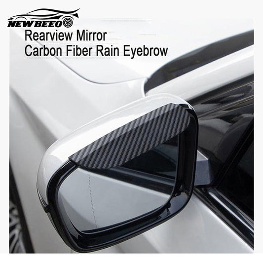 🚗 50% OFF ☂️ Carbon Fiber Rain Eyebrow — Clear Rearview Mirror in Rain