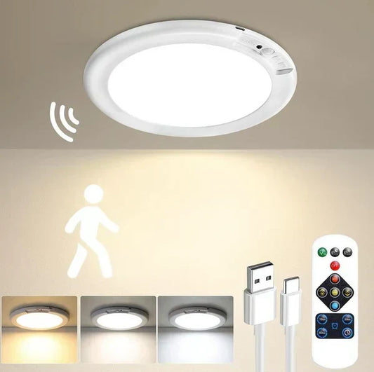 💥Big Sale-50% Off💡Rechargeable Motion Sensor Ceiling Light with Remote - Magnetic Wireless Ceiling Light Battery Powered🛋️
