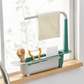 ✨ 2-in-1 Sink Organizer Rack – Expandable Sponge Holder & Kitchen Towel Drying Bar