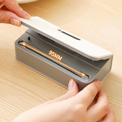 🔌✨ PROMO -50% ! Scelleuse de Sachets 2-en-1 USB-C – 6 Niveaux de Chauffage, Lame Cutter & Rechargeable (Blanc/Bleu)