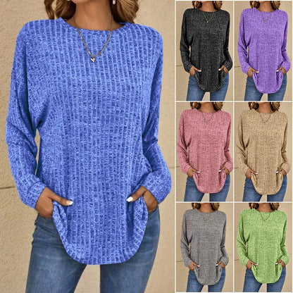 💎 50% DE RÉDUCTION ! 💎 Haut Décontracté à Manches Longues – Tricot Doux, Coupe Ample & Style Polyvalent pour Toutes les Morphologies 🌸🧥