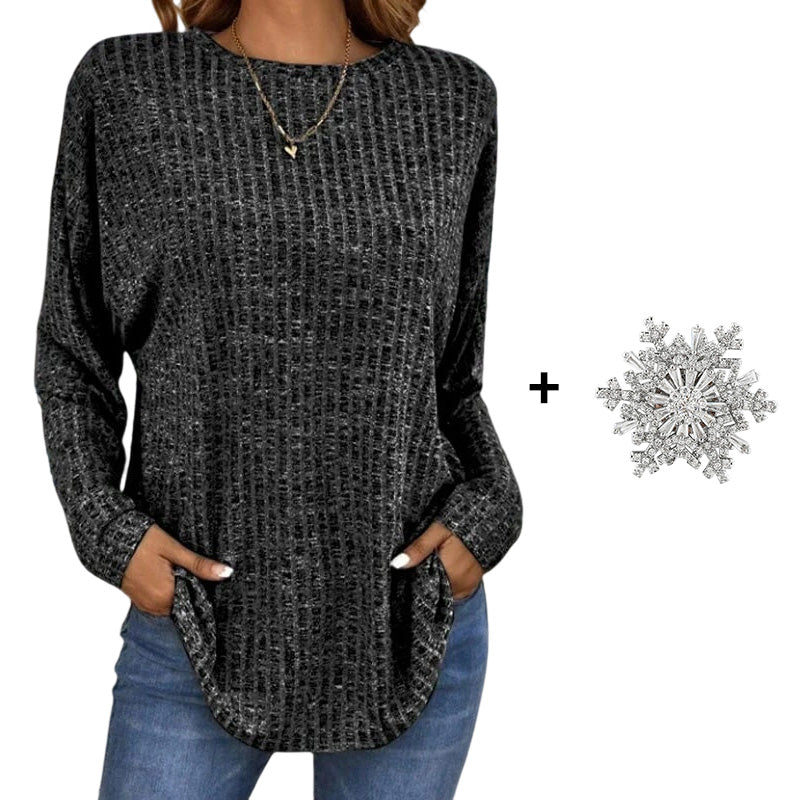 💎 50% DE RÉDUCTION ! 💎 Haut Décontracté à Manches Longues – Tricot Doux, Coupe Ample & Style Polyvalent pour Toutes les Morphologies 🌸🧥