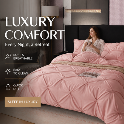 💗Last day of sale – 50% off⚡Bedsure Soft Pintuck Duvet Set