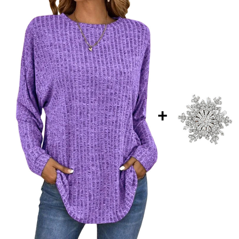 💎 50% DE RÉDUCTION ! 💎 Haut Décontracté à Manches Longues – Tricot Doux, Coupe Ample & Style Polyvalent pour Toutes les Morphologies 🌸🧥