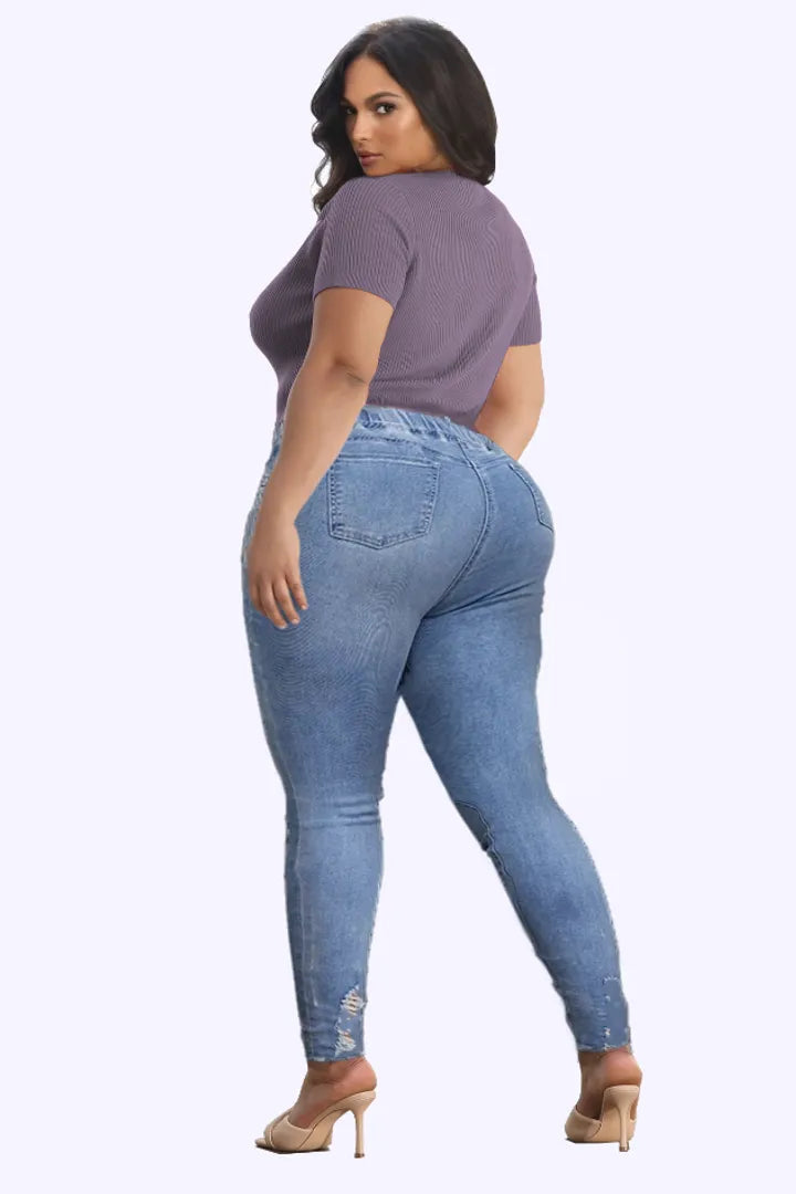 👖 OFFRE FLASH : 50% DE RÉDUCTION ! ⚡ Jean Skinny Stretch à Taille Ajustable – Tissu Élastique, Effet Remodelant & Coupe Parfaite ✨