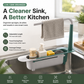 ⏳Time-Limited Special⏰2-in-1 Sink Organizer Rack – Expandable Sponge Holder & Kitchen Towel Drying Bar