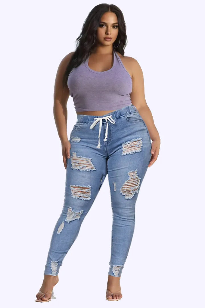 👖 OFFRE FLASH : 50% DE RÉDUCTION ! ⚡ Jean Skinny Stretch à Taille Ajustable – Tissu Élastique, Effet Remodelant & Coupe Parfaite ✨