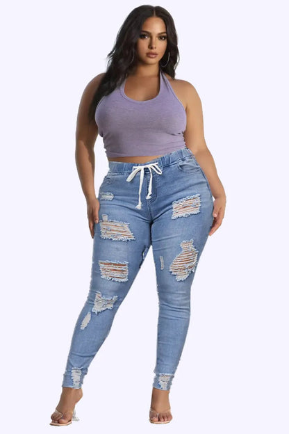 👖 OFFRE FLASH : 50% DE RÉDUCTION ! ⚡ Jean Skinny Stretch à Taille Ajustable – Tissu Élastique, Effet Remodelant & Coupe Parfaite ✨