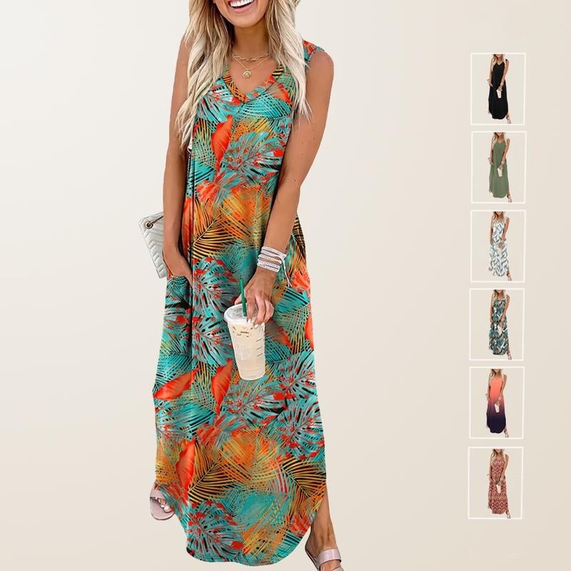 💐50% DE RÉDUCTION ! Robes d‘Été avec Poches – Confort & Style pour la Plage 👗🌸【Offre Limitée】