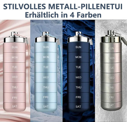 💐50% DE RÉDUCTION ! Pilulier Métal Compact & Étanche – Compagnon de Voyage Idéal 🧳🔒【Prix Casse】