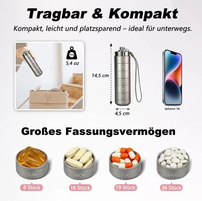 💐50% DE RÉDUCTION ! Pilulier Métal Compact & Étanche – Compagnon de Voyage Idéal 🧳🔒【Prix Casse】
