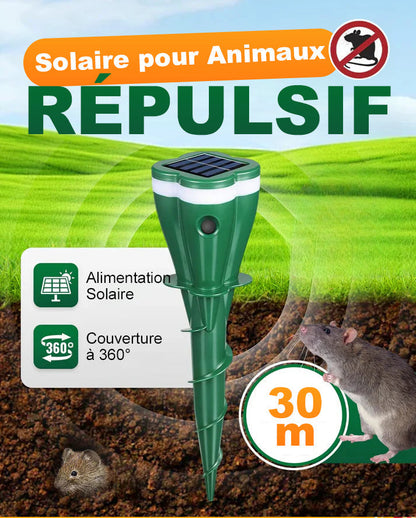 🐭 ACHETEZ 5, RECEVEZ 5 GRATUITS! 🌿 Répulsif Solaire Étanche Contre les Souris – Ultrasonique, Écologique & Facile à Installer Pour Le Jardin 🌸