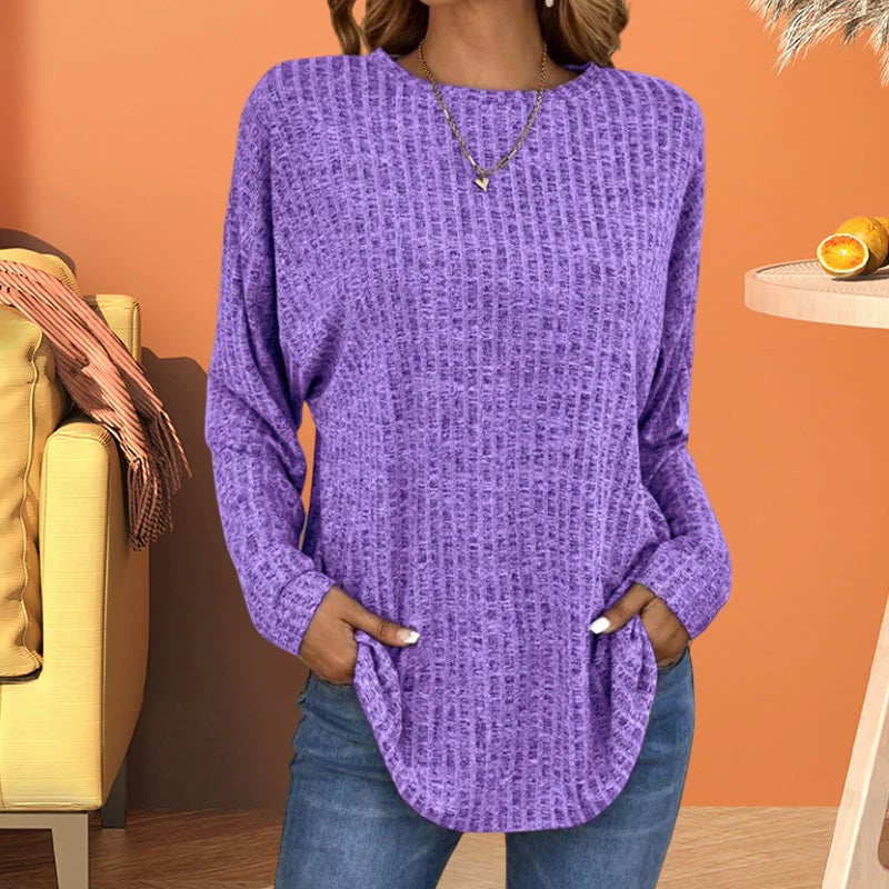 💎 50% DE RÉDUCTION ! 💎 Haut Décontracté à Manches Longues – Tricot Doux, Coupe Ample & Style Polyvalent pour Toutes les Morphologies 🌸🧥