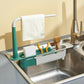 ✨ 2-in-1 Sink Organizer Rack – Expandable Sponge Holder & Kitchen Towel Drying Bar