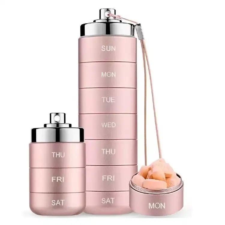 💐50% DE RÉDUCTION ! Pilulier Métal Compact & Étanche – Compagnon de Voyage Idéal 🧳🔒【Prix Casse】