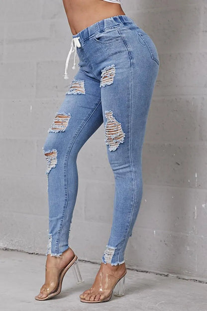 👖 OFFRE FLASH : 50% DE RÉDUCTION ! ⚡ Jean Skinny Stretch à Taille Ajustable – Tissu Élastique, Effet Remodelant & Coupe Parfaite ✨