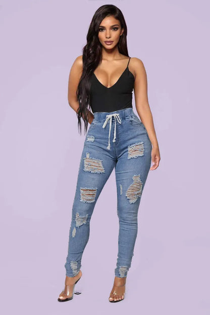 👖 OFFRE FLASH : 50% DE RÉDUCTION ! ⚡ Jean Skinny Stretch à Taille Ajustable – Tissu Élastique, Effet Remodelant & Coupe Parfaite ✨