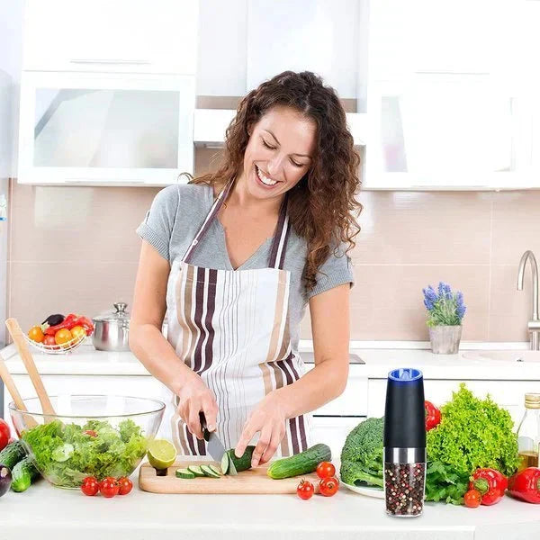 ✨🔥 Vente50% OFF – Moulin à sel et poivre électrique automatique à induction par gravité ⚡🧂⚫