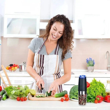✨🔥 Vente50% OFF – Moulin à sel et poivre électrique automatique à induction par gravité ⚡🧂⚫