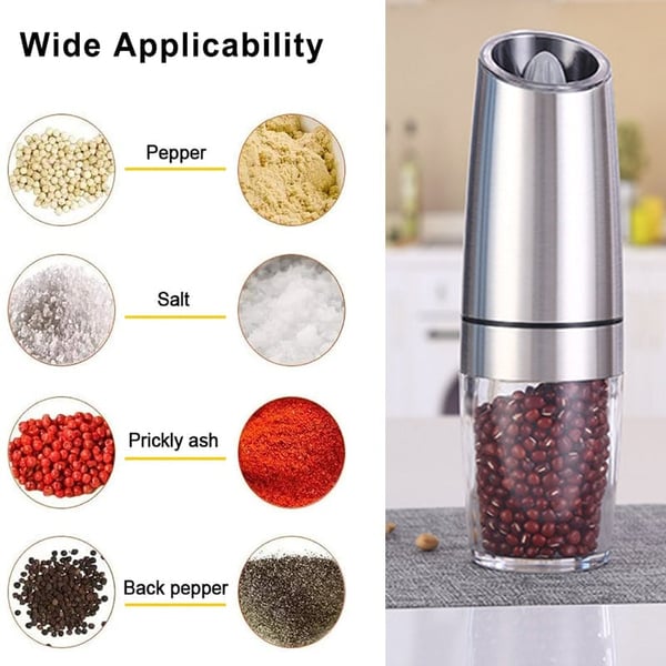✨🔥 Vente50% OFF – Moulin à sel et poivre électrique automatique à induction par gravité ⚡🧂⚫