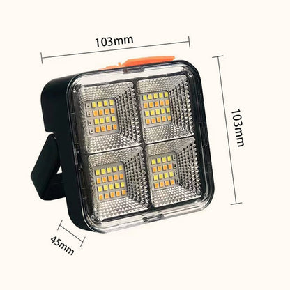 🏕️ Indispensable pour le camping, le bricolage et les urgences ! Lampe de travail solaire – 4 modes d’éclairage, un seul outil 🏕️