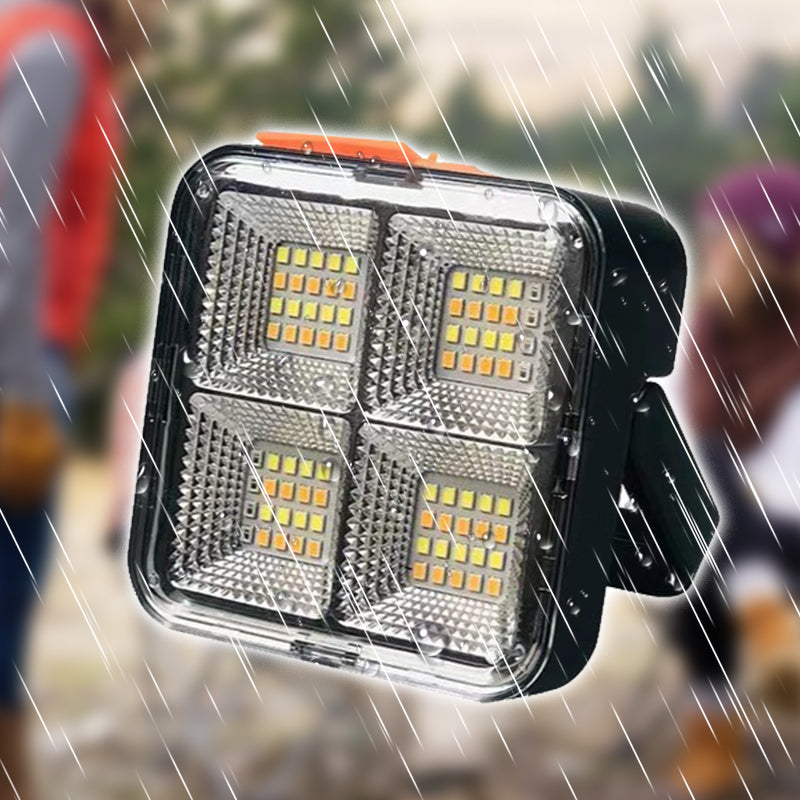 🏕️ Indispensable pour le camping, le bricolage et les urgences ! Lampe de travail solaire – 4 modes d’éclairage, un seul outil 🏕️