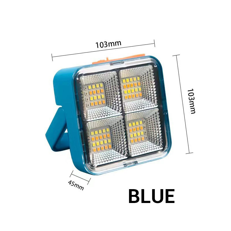 🏕️ Indispensable pour le camping, le bricolage et les urgences ! Lampe de travail solaire – 4 modes d’éclairage, un seul outil 🏕️