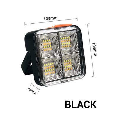 🏕️ Indispensable pour le camping, le bricolage et les urgences ! Lampe de travail solaire – 4 modes d’éclairage, un seul outil 🏕️