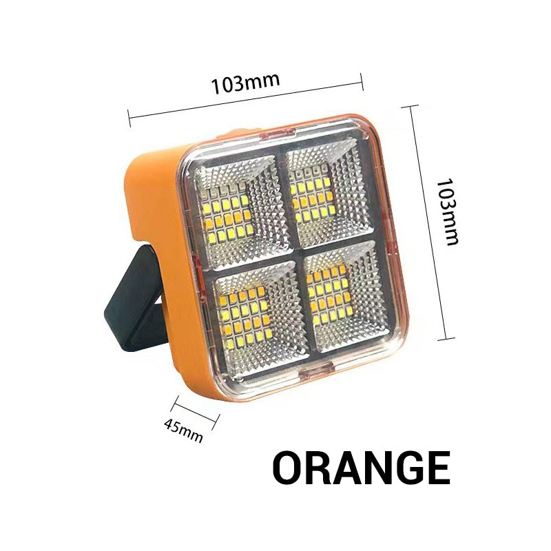 🏕️ Indispensable pour le camping, le bricolage et les urgences ! Lampe de travail solaire – 4 modes d’éclairage, un seul outil 🏕️