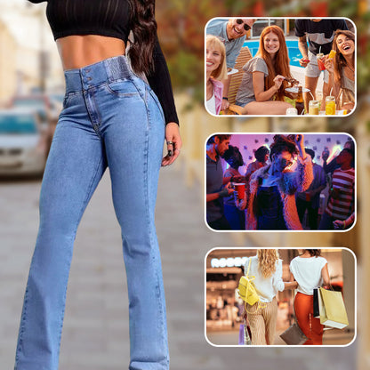 👖 50 % DE RÉDUCTION ! 💃 Jean évasé stretch à taille haute – Silhouette élancée, confort optimal et style intemporel ✨