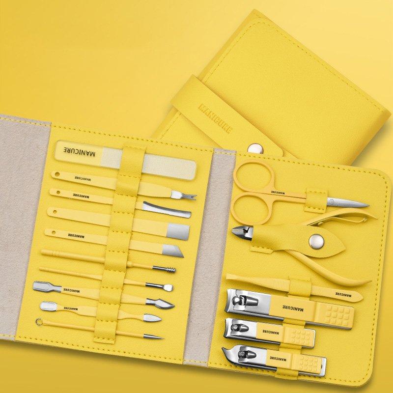 ✂️🧰 50% DE RÉDUCTION – Kit de Coupe-Ongles Portable (12/16 Pièces) | Acier inoxydable, étui en simili cuir, idéal pour la maison et les voyages 🎒✨