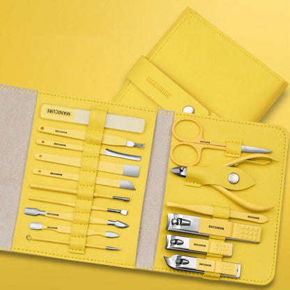 ✂️🧰 50% DE RÉDUCTION – Kit de Coupe-Ongles Portable (12/16 Pièces) | Acier inoxydable, étui en simili cuir, idéal pour la maison et les voyages 🎒✨