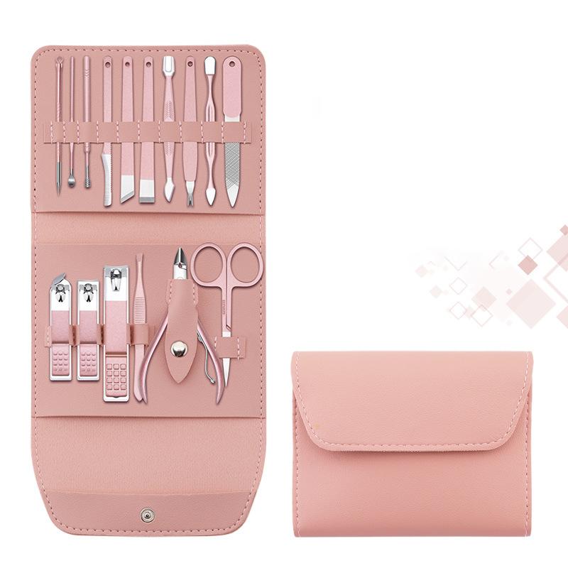 ✂️🧰 50% DE RÉDUCTION – Kit de Coupe-Ongles Portable (12/16 Pièces) | Acier inoxydable, étui en simili cuir, idéal pour la maison et les voyages 🎒✨
