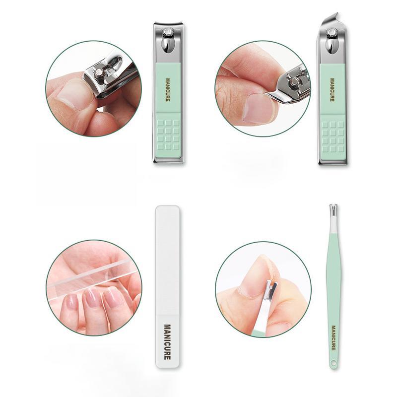 ✂️🧰 50% DE RÉDUCTION – Kit de Coupe-Ongles Portable (12/16 Pièces) | Acier inoxydable, étui en simili cuir, idéal pour la maison et les voyages 🎒✨