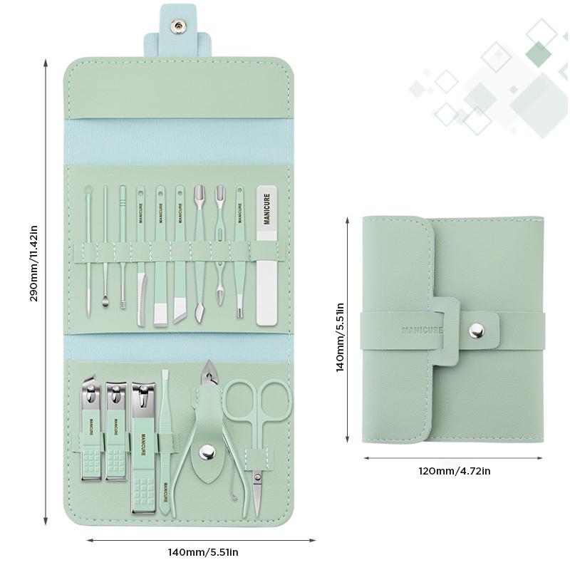 ✂️🧰 50% DE RÉDUCTION – Kit de Coupe-Ongles Portable (12/16 Pièces) | Acier inoxydable, étui en simili cuir, idéal pour la maison et les voyages 🎒✨