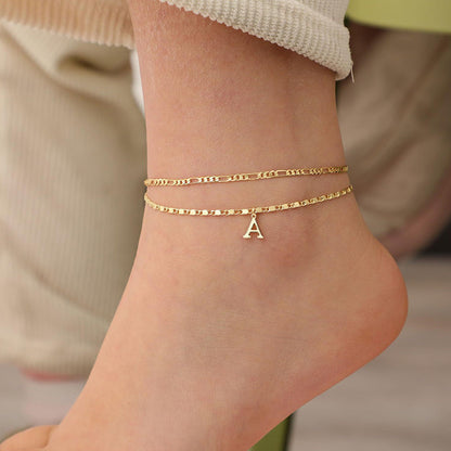 💫🔥 ½ PRIX ! Bracelet de cheville superposé doré – 2 chaînes fines, look bohème chic, cadeau idéal pour elle 🎁🌞