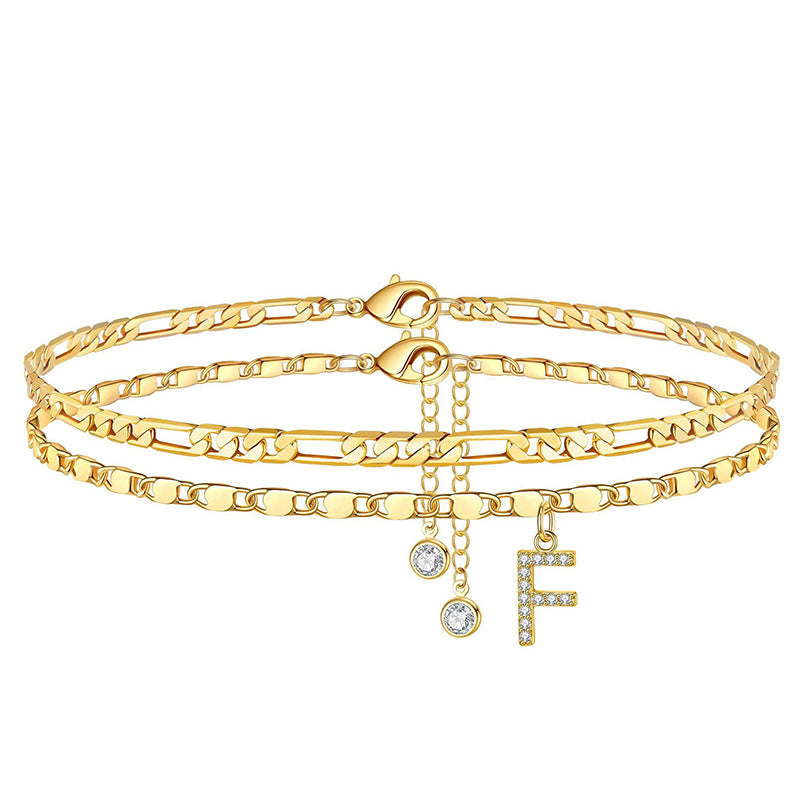💫🔥 ½ PRIX ! Bracelet de cheville superposé doré – 2 chaînes fines, look bohème chic, cadeau idéal pour elle 🎁🌞