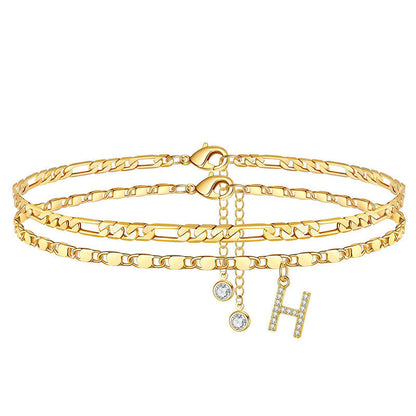 💫🔥 ½ PRIX ! Bracelet de cheville superposé doré – 2 chaînes fines, look bohème chic, cadeau idéal pour elle 🎁🌞