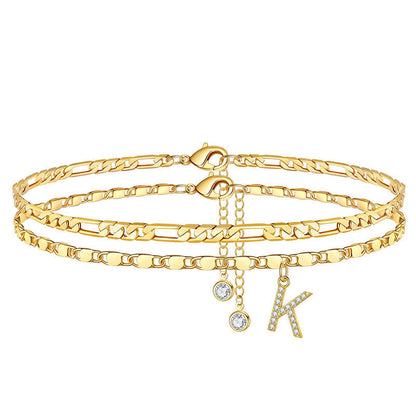 💫🔥 ½ PRIX ! Bracelet de cheville superposé doré – 2 chaînes fines, look bohème chic, cadeau idéal pour elle 🎁🌞