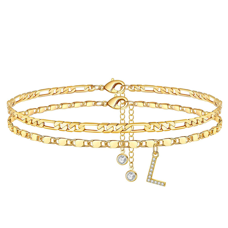 💫🔥 ½ PRIX ! Bracelet de cheville superposé doré – 2 chaînes fines, look bohème chic, cadeau idéal pour elle 🎁🌞