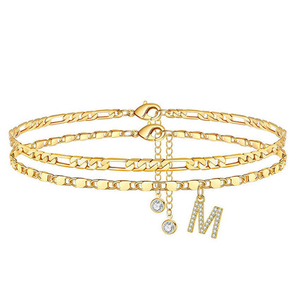 💫🔥 ½ PRIX ! Bracelet de cheville superposé doré – 2 chaînes fines, look bohème chic, cadeau idéal pour elle 🎁🌞