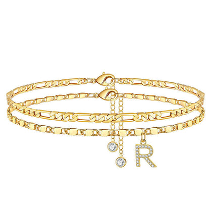 💫🔥 ½ PRIX ! Bracelet de cheville superposé doré – 2 chaînes fines, look bohème chic, cadeau idéal pour elle 🎁🌞